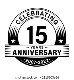 15 years anniversary celebration design template. 15th logo vector illustrations.
