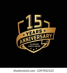 15 years anniversary celebration design template. 15th anniversary logo. Vector and illustration.