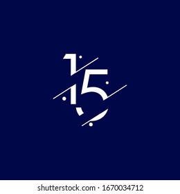15 Years Anniversary Celebration Elegant Number Vector Template Design Illustration