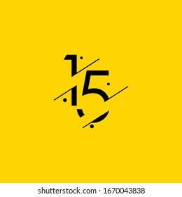 15 Years Anniversary Celebration Elegant Number Vector Template Design Illustration