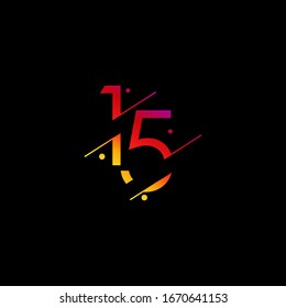 15 Years Anniversary Celebration Elegant Number Vector Template Design Illustration