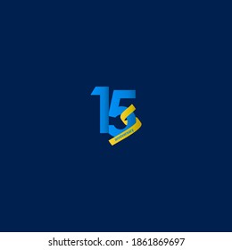 15 Years Anniversary Celebration Elegant Vector Template Design Illustration