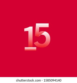 15 Years Anniversary Celebration Gradient Vector Template Design Illustration