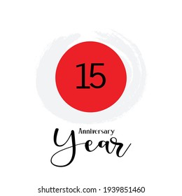 15 Years Anniversary Celebration Japan Them Color Vector Template Design Illustration