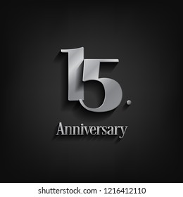 15 years anniversary  celebration. Anniversary logo elegance number and 3D style color and shadow isolated on black background, vector design for celebration, invitation card, and greeting card