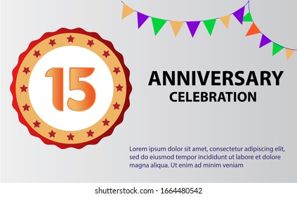 15 years anniversary celebration logo vector template design illustration