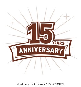 15 years anniversary celebration logo. 15th design template. Vector and illustration.