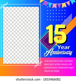 15 years anniversary celebration logo vector template design