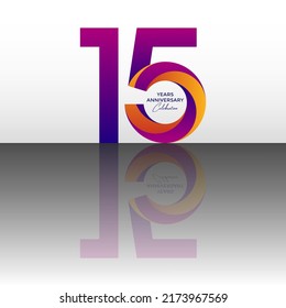 15 years anniversary celebration logo design template vector