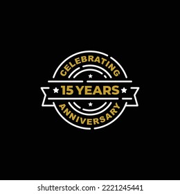 Logo de celebración de 15 años vector