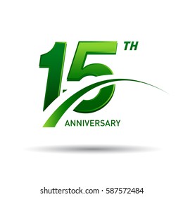 15 years anniversary. celebration logo design