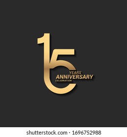 15 years anniversary celebration logotype with elegant modern number gold color for celebration