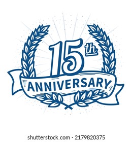 15 years anniversary celebration logotype. 15th anniversary logo. Vector and illustration.