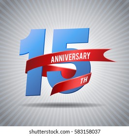 15 years anniversary celebration logotype with grey background