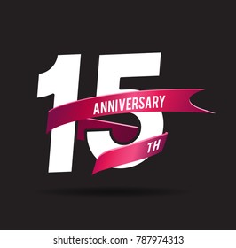 15 years anniversary celebration logotype black background