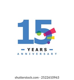 15 años de celebración de aniversario número de diseño de Colección Diversión