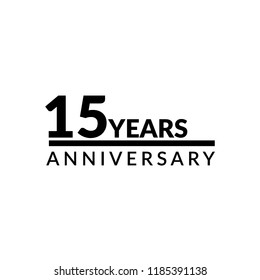 15 years anniversary celebration simple logo. 