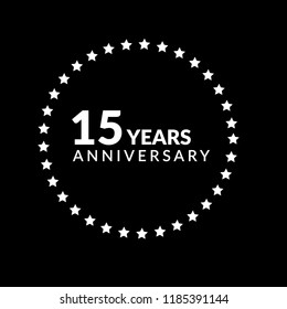 15 years anniversary celebration simple logo. 