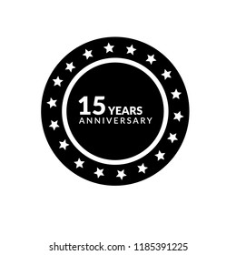 15 years anniversary celebration simple logo. 