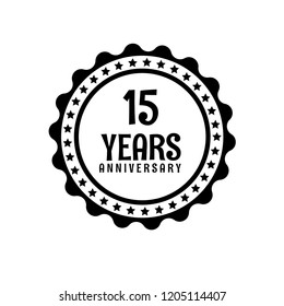 15 years anniversary celebration simple logo. vintage logo, 15 year sign, jubilee, greeting card.