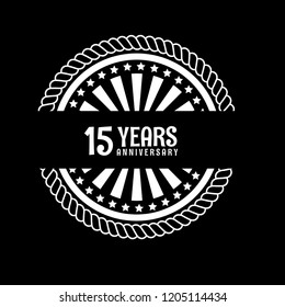 15 years anniversary celebration simple logo. vintage logo, 15 year sign, jubilee, greeting card.