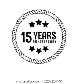 15 years anniversary celebration simple logo. vintage logo, 15 year sign, jubilee, greeting card.