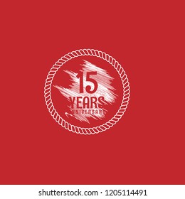 15 years anniversary celebration simple logo. vintage logo, 15 year sign, jubilee, greeting card.