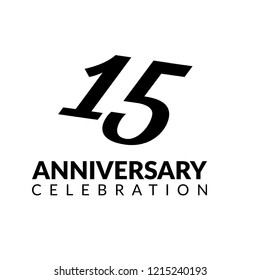 15 years anniversary celebration simple emblem, label, badge, logo, icon. vintage logo, 15 year sign, jubilee, greeting card