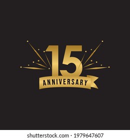 15 years anniversary celebration template for social media post, flyer, banner, poster, greeting cards, or print. Vector Eps10