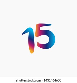 15 Years Anniversary Celebration Vector Template Design Illustration