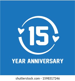 15 Years Anniversary Celebration Vector Template Design Illustration