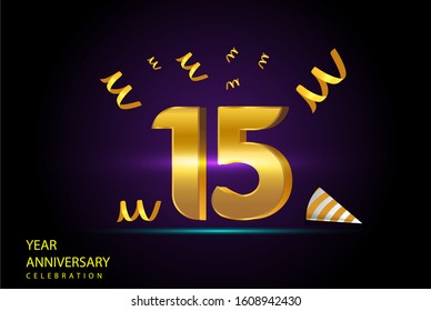 15 Years Anniversary Celebration Vector Template Design Illustration