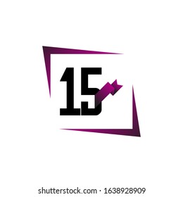 15 Years Anniversary Celebration Vector Template Design Illustration