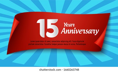 15 Years Anniversary Celebration Vector Template Design Illustration