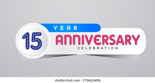 15 Years Anniversary Celebration Vector Template Design Illustration