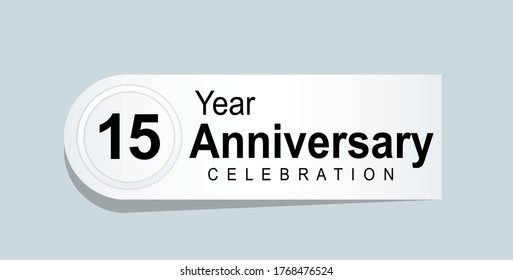 15 Years Anniversary Celebration Vector Template Design Illustration