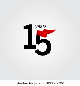 15 Years Anniversary Celebration Vector Template Design Illustration