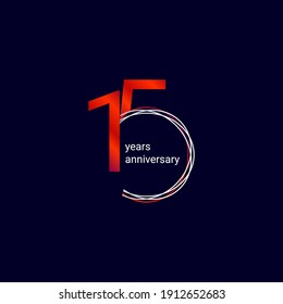 15 Years Anniversary Celebration Vector Template Design Illustration