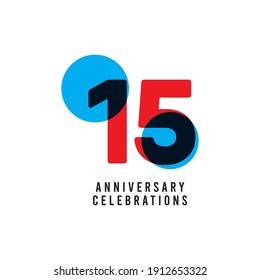 15 Years Anniversary Celebration Vector Template Design Illustration
