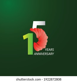 15 Years Anniversary Celebration Vector Template Design Illustration