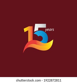 15 Years Anniversary Celebration Vector Template Design Illustration