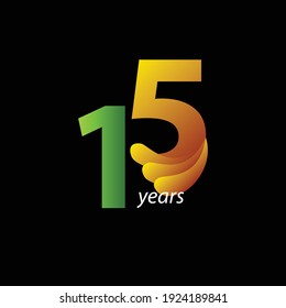 15 Years Anniversary Celebration Vector Template Design Illustration