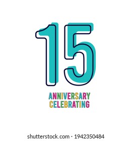 15 Years Anniversary Celebration Vector Template Design Illustration