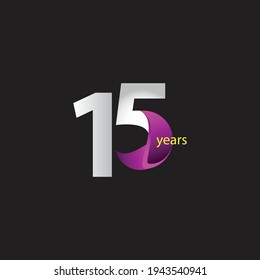 15 Years Anniversary Celebration Vector Template Design Illustration