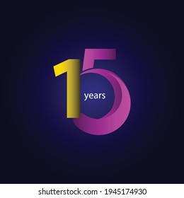 15 Years Anniversary Celebration Vector Template Design Illustration