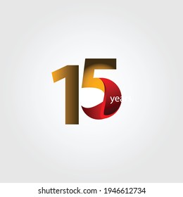 15 Years Anniversary Celebration Vector Template Design Illustration