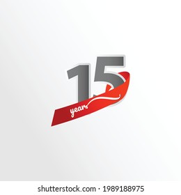 15 Years Anniversary Celebration Vector Template Design Illustration