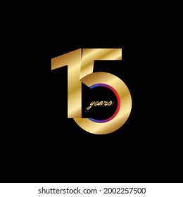 15 Years Anniversary Celebration Vector Template Design Illustration