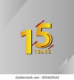 15 Years Anniversary Celebration Vector Template Design Illustration