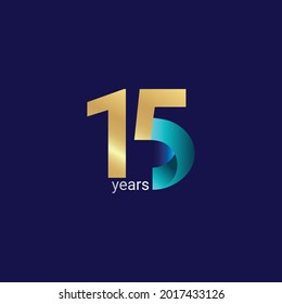 15 Years Anniversary Celebration Vector Template Design Illustration